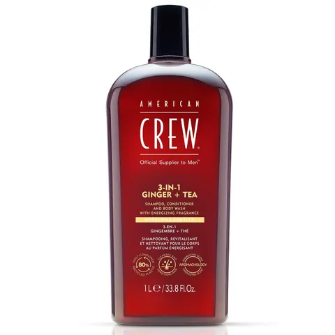 American Crew Shampoo 3 in 1 Zenzero + Tè 1000 ml – immagine 1