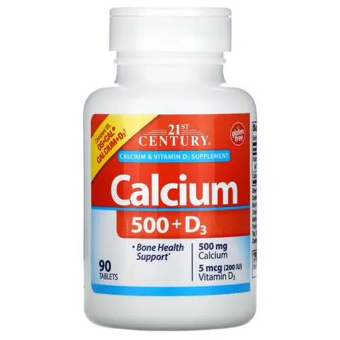 21st Century, Calcium 500 + D3, 90 Tablets – image 1