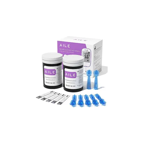 AILE Glucose Test Strips 50 PCS, Glucose Oxidase Method, No Coding Required. Compatible with AILE A608/A601/A606/A616/W33 Meters. – image 1