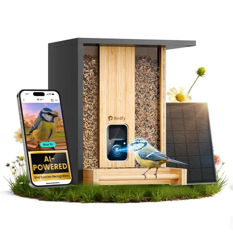 Birdfy Smart Camera Solar Roof Bamboo – image 1