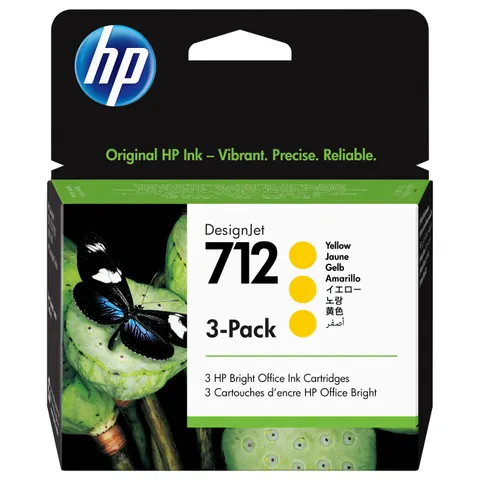 HP 712 3er-Pack Gelb DesignJet Druckerpatrone, 29 ml – Bild 1