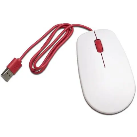RASPBERRY PI RPI MOUSE RD - Tableros de desarrolladores - ratón, rojo/blanco – imagen 1