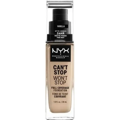 NYX Professional Makeup Can't Stop Won't Stop Full Coverage Foundation full coverage foundation shade 06 Vanilla 30 ml – image 1
