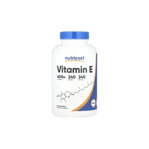 Nutricost, Vitamin E, 180 mg (400 IU), 240 Softgels – image 1
