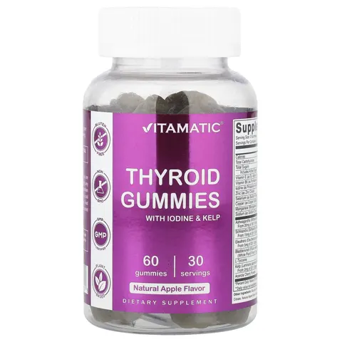 Vitamatic, Thyroid Gummies With Iodine & Kelp, Apple, 60 Gummies – image 1