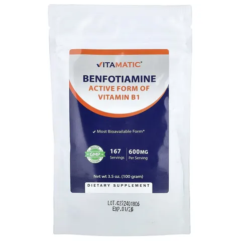 Vitamatic, Benfotiamine, 3.5 oz (100 g) – image 1