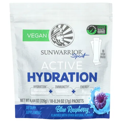 Sunwarrior Active hydration - blue raspberry - 126g – immagine 1