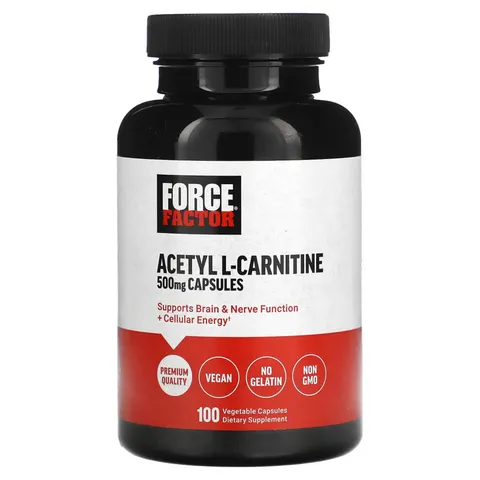 Force Factor, Acetyl L-Carnitine, 500 mg, 100 Vegetable Capsules – image 1