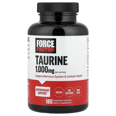 Force Factor, L-Taurine, 500 mg, 180 Vegetable Capsules – image 1
