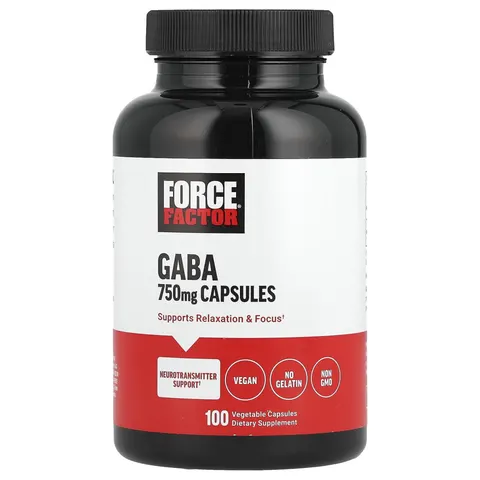 Force Factor, GABA, 750 mg, 100 Vegetable Capsules – image 1