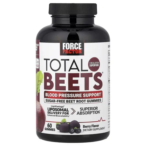 Force Factor, Total Beets Gummies, Blood Pressure Support, Berry, 60 Gummies – image 1