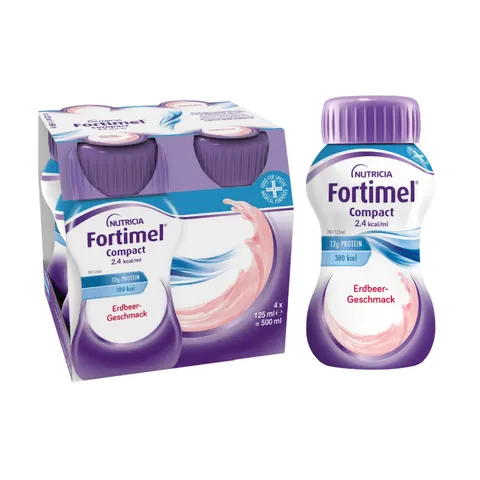 Fortimel Compact 2.4 Erdbeergeschmack 4x125 ml Flüssigkeit – Bild 1