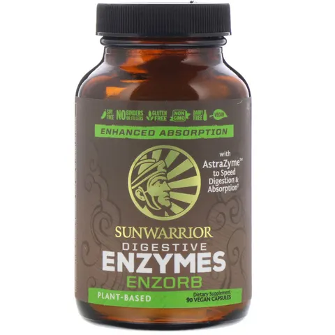 Sunwarrior, Enzorb Digestive Enzymes, 90 Vegan Capsules – image 1