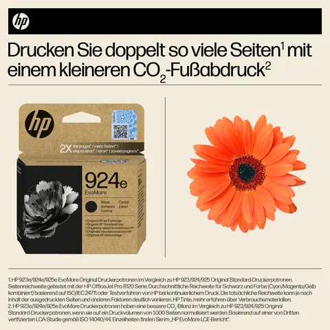 HP 924e Schwarz Tintenpatrone EvoMore – Bild 1