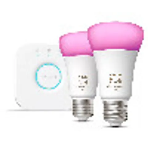 Philips Hue E27 11W Smart LED Bulb - Twin Pack and Bridge – image 1