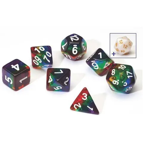 Rainbow Translucent Polyhedral Dice Set – Sirius Dice for Tabletop Roleplaying Games, Ages 6+ – image 1