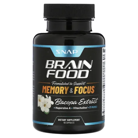 Snap Supplements, Brain Food, Bacopa Extract , 60 Capsules – image 1