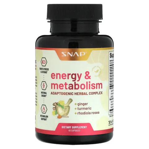Snap Supplements, Energy & Metabolism, 60 Capsules – image 1
