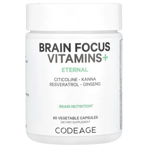 Codeage, Brain Focus Vitamins+, 60 Vegetable Capsules – image 1