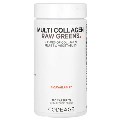 Codeage, Multi Collagen Raw Greens, 180 Capsules – image 1