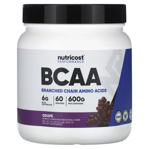 Nutricost, Performance, BCAA, Grape, 1.3 lb (600 g) – image 1