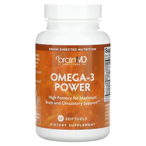 BrainMD, Omega-3 Power, 60 Softgels – image 1