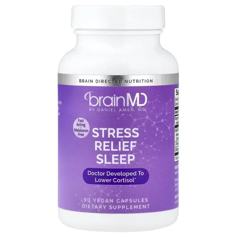 BrainMD, Stress Relief Sleep, 90 Vegan Capsules – image 1