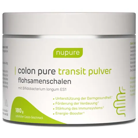 Nupure Colon Pure Transit Pulver Flohsamenschalen – Bild 1