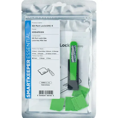 Smart Keeper Essential SD Port Lock (4x) + Lock Key Mini (1x) - Groen – afbeelding 1