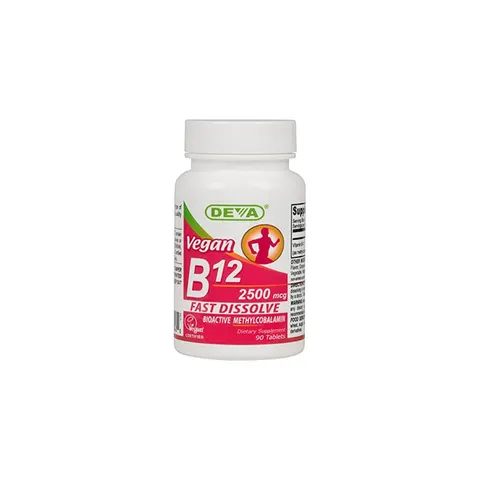 Deva Nutrition Vegan Sublingual Fast Dissolve B-12 Tablets, 2500 mcg, 90 Count – image 1