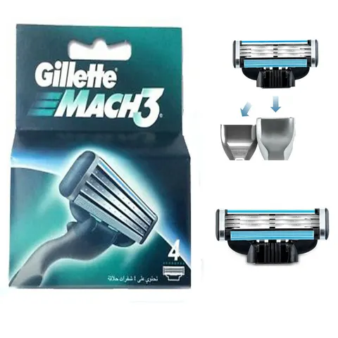 Gillette - Mach 3 - Langdurige scherpte - 4 Navulscheermesjes – afbeelding 1