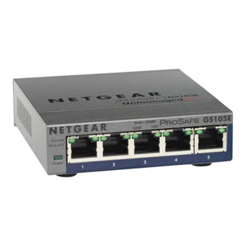 NETGEAR GS105E - Switch, 5 puertos, Gigabit Ethernet – imagen 1