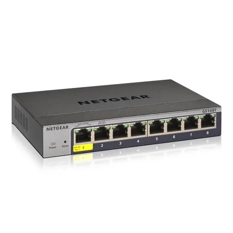 NETGEAR Switch 8x GE GS108T-300PES – Grau – Bild 1