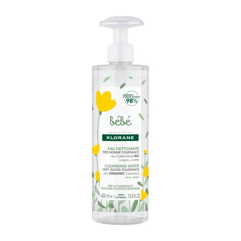 Klorane Bébé Cleansing Water no Rinse Formula 400mL – immagine 1