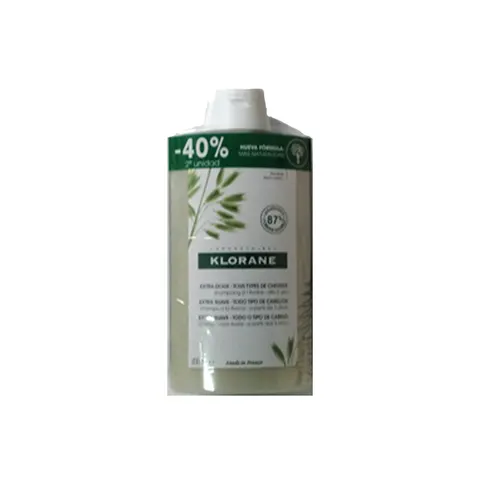 Klorane Champú Leche Avena Duplo 2x400ml – imagen 1