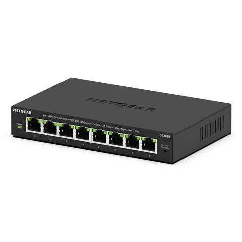 NETGEAR GS308E-4 - Switch, 8 puertos, Gigabit Ethernet – imagen 1