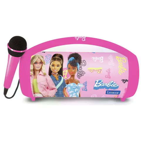 Lexibook Barbie Edition Wireless Light Speaker with Microphone – Pink Portable Bluetooth Audio Device for Kids Parties – image 1