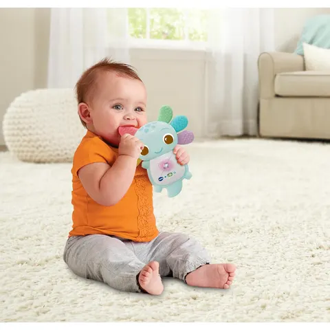 Rainbow Colours Axolotl Teether Blue – image 1