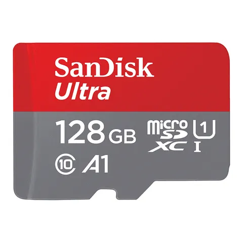 SanDisk MicroSDXC Ultra android 128GB 100MB/s Class 10 - met Adapter – afbeelding 1