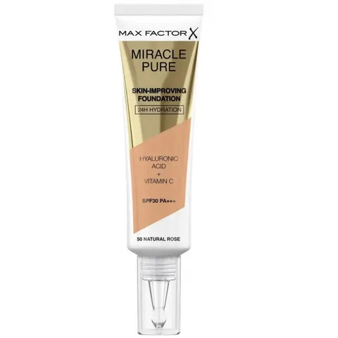 Max Factor Miracle Pure Skin-Improving Vegan Foundation - 50 Natural Rose – afbeelding 1