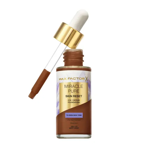 Max Factor Miracle Pure Serum Foundation shade 100-110 Very Deep 30 ml – image 1