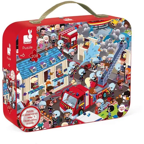 Janod Puzzle d'observation pompiers 208 pièces – image 1