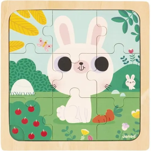 Puzzle Lapin blanc 9 pcs - Janod – image 1