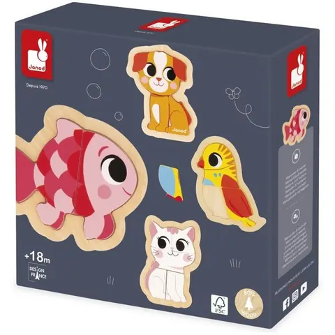 4 Puzzles évolutifs Animaux de compagnie - Janod – image 1