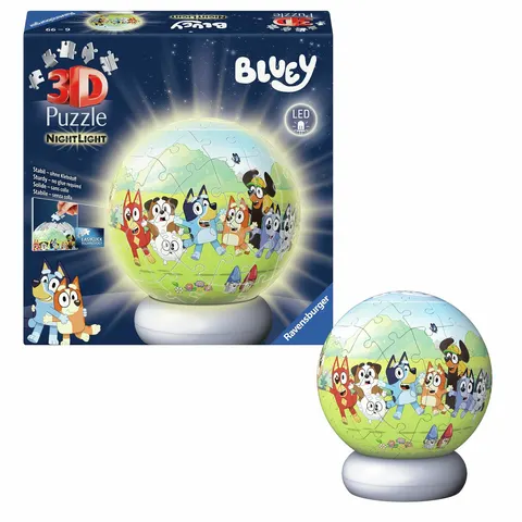 Puzzle 3D Ball Nightlight 72 pcs Bluey - Ravensburger – image 1