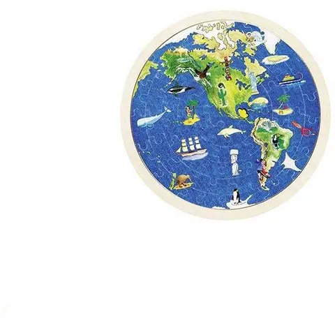 Puzzle en bois globe terrestre double face 57 pièces - Goki – image 1