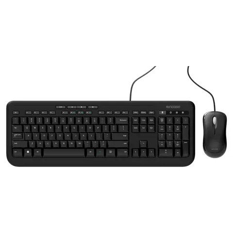 Incase Designed by Microsoft Wired Desktop 600 keyboard Mouse included Universal USB QWERTY French Black – image 1