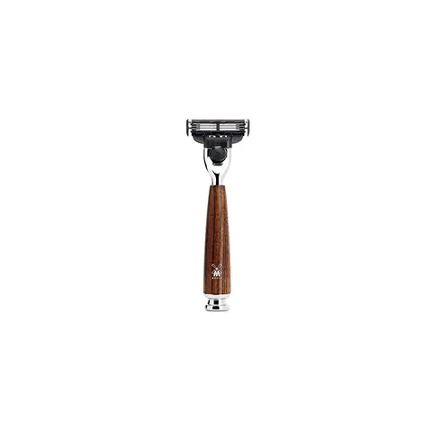 MÜHLE -Scheermes -Gillette Mach3 -Rytmo -Handvat Essenhout – afbeelding 1