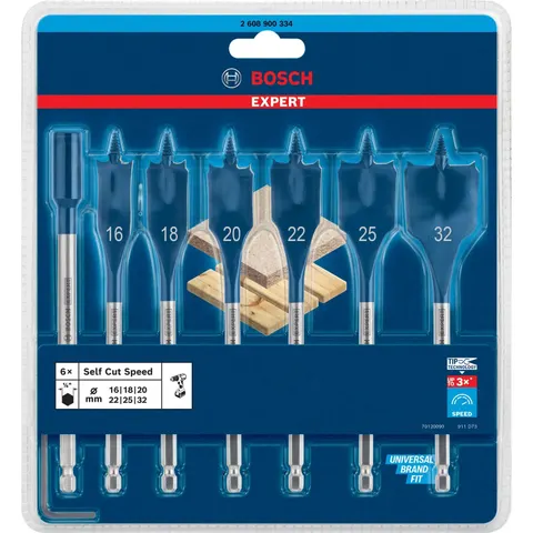 BOSCH Flachfräsbohrer-Set EXPERT Self Cut Speed 7-teilig – Bild 1