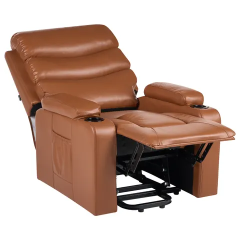 ETER - Relaxfauteuil elektrisch - Bruin - Kunstleer – afbeelding 1